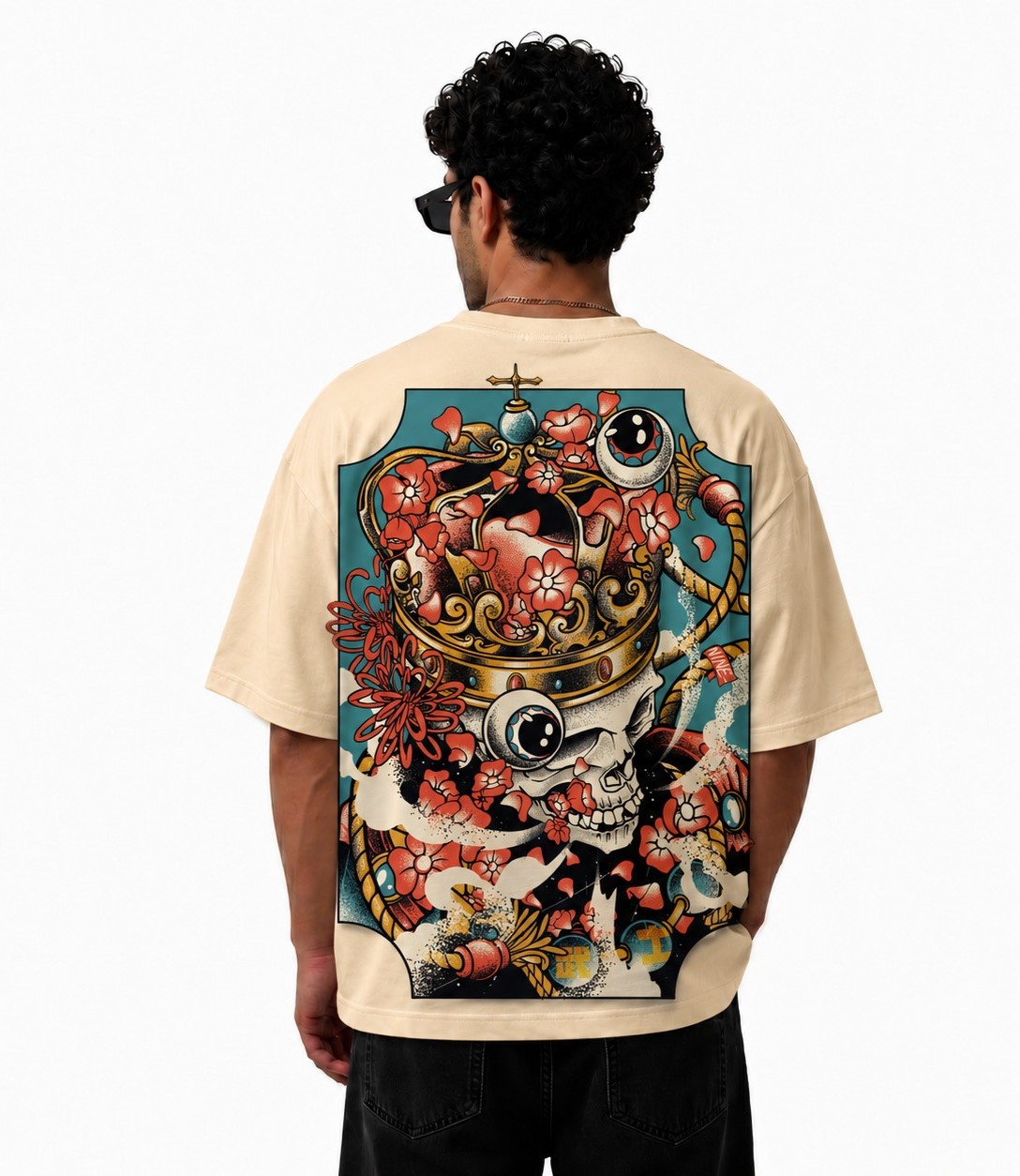 Flexu Shogun Skull Oversized Graphic T-Shirt